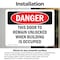 Signmission This Door To Remain Unlocked When Building, 10 in W x Rectangle, Vinyl Decal OS-2PACK-DS-D-710-L-2272 - alternate 3
